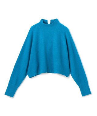 UNFILO ふわふわニット クロップドハイネック ブルー