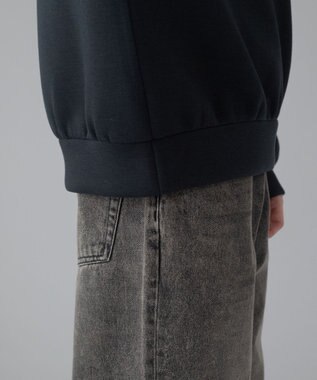 WEGO 【ユニセックス着用ITEM/MLサイズ展開】ワンポイントバイカラープルパーカー ブラック中濃色