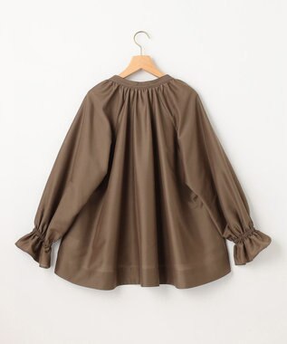 組曲 S 【洗える・涼感】シアーボイルギャザー ブラウス ダークブラウン系