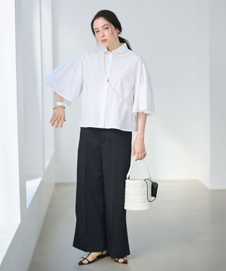 #Newans 【ANSWER for アクセサリーLOVER】ロングスリットワイドパンツ ブラック系