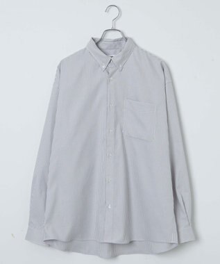 WEGO イージーケアオックスフォードシャツ グレーストライプ