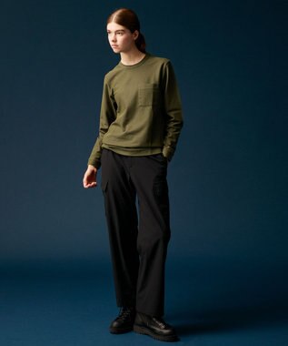 JOSEPH ABBOUD MOUNTAIN 【2wayストレッチ/軽量/ECO撥水】ナイロンリップ2wayストレッチ トレッキングカーゴパンツ ブラック系