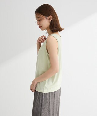 Green Parks ＳＥＴ２点マジョリカシャーリングブラウス＋タンク Light Green