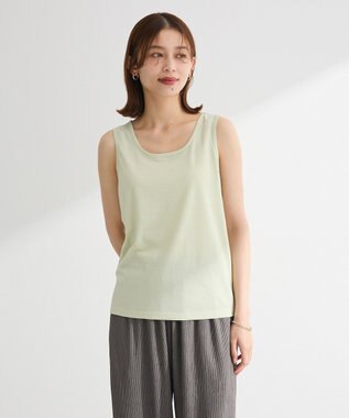 Green Parks ＳＥＴ２点マジョリカシャーリングブラウス＋タンク Light Green