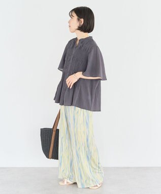 Green Parks ＳＥＴ２点マジョリカシャーリングブラウス＋タンク Light Green