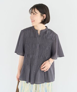 Green Parks ＳＥＴ２点マジョリカシャーリングブラウス＋タンク Light Green