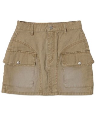WEGO ヴィンテージウォッシュカーゴミニスカート ベージュ