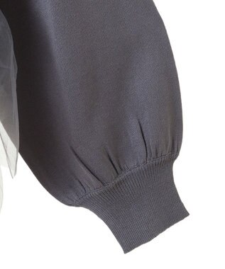 earth music&ecology チュールヘムニットプルオーバー Charcoal Gray