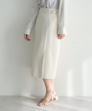 YECCA VECCA サイドベルトナロースカート Ivory