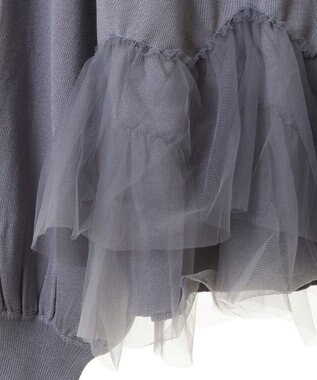 earth music&ecology チュールヘムニットプルオーバー Charcoal Gray