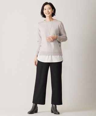 J.PRESS LADIES CLEAR LIGHT WOOL ボートネック ニット ベージュ系