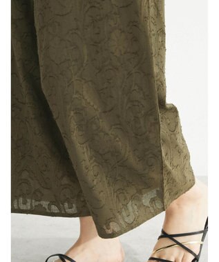 Green Parks インド綿　ジャガードイージーパンツ Khaki