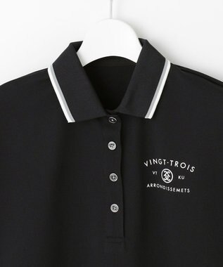 23区GOLF 【WOMEN】遮熱エイトムーブポロ　フレンチスリーブ ブラック系