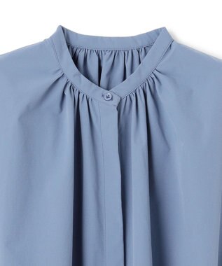 UNFILO FINE MOVE ギャザーブラウス ダルブルー