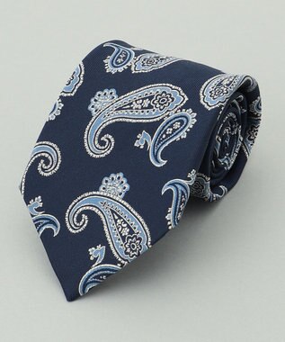 【日本製】西陣ネクタイ_ネイビー×サックス系