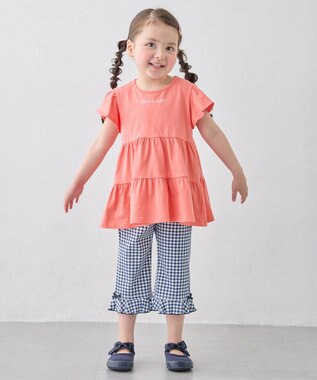 ANY KIDS 【綿100%/接触冷感】ひんやり ティアードチュニック コーラル