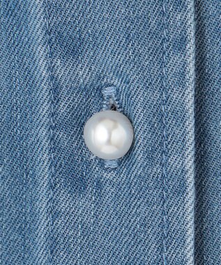 ANY 【洗濯機可】パールボタンデニムシャツ インディゴ