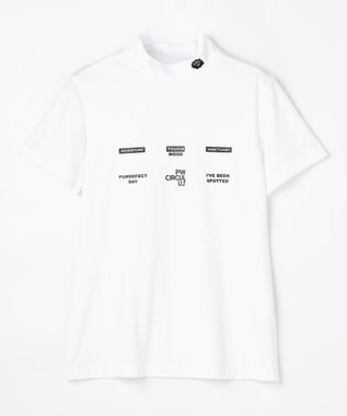 PW CIRCULUS 【WOMEN】メッシュコンビ モックネック  ゴルフウェア レディース ホワイト系
