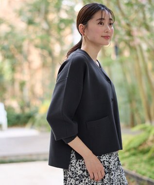 ANY L ミラノリブニットカーディガン チャコール