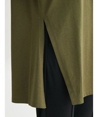 Green Parks 汗じみ防止クルーネックスリットチュニック Green