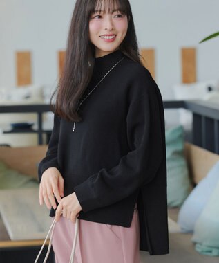 Tiaclasse 【2点セット】ニットトップス＋スカートセットアップ ブラック