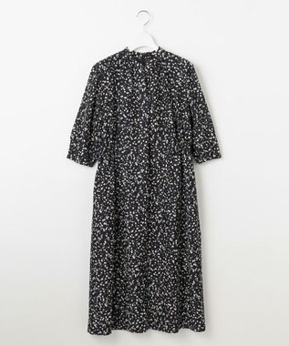 J.PRESS LADIES L 【洗える】スパンローンフラワープリント ワンピース ネイビーベース系