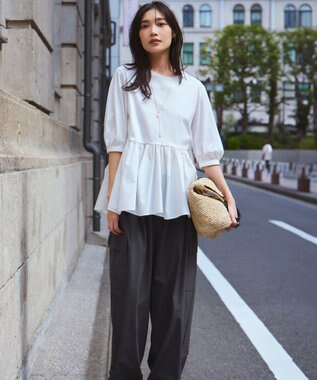 23区 【撥水加工/洗える】ナイロン2WAYストレッチ パラシュート パンツ グレー系