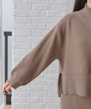 Tiaclasse 【2点セット】ニットトップス＋スカートセットアップ モカ