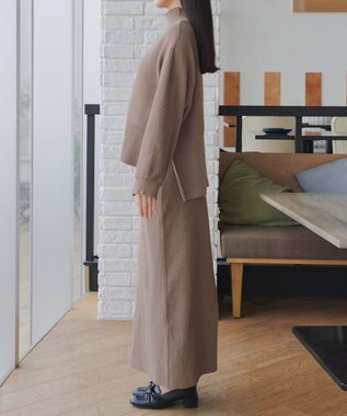 Tiaclasse 【2点セット】ニットトップス＋スカートセットアップ モカ