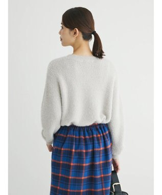 Green Parks シャギーチェックスカート Navy