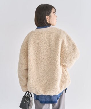 Green Parks Ｖネックボアカーディジャケット Ecru