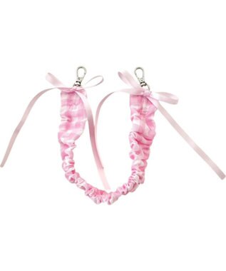 WEGO チェックリボンくしゅくしゅハンドストラップ