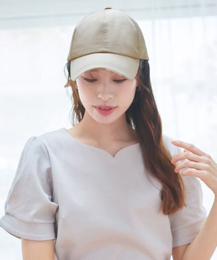 Tiaclasse 【安田美沙子さん/小倉優子さん着用】ジャガードリボンキャップ/リボンキャップ グレージュ