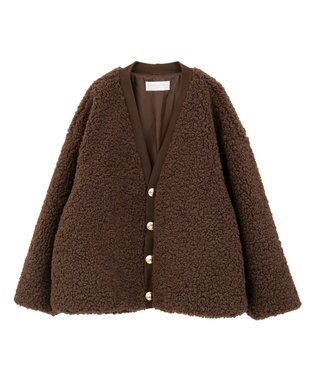 Green Parks Ｖネックボアカーディジャケット Brown