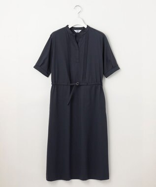 J.PRESS LADIES L 【接触冷感・洗える】プレーティングジャージー ワンピース ネイビー系