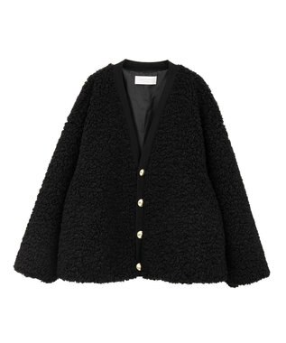 Green Parks Ｖネックボアカーディジャケット Black