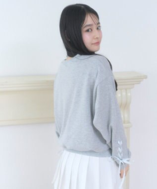 WEGO レースアップリボンスウェット 杢グレー