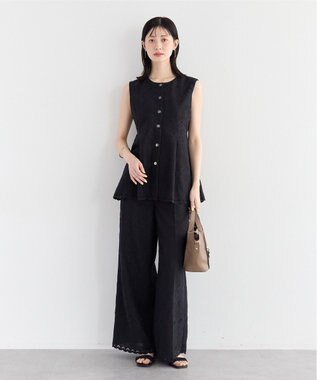 YECCA VECCA 刺繍ワイドパンツ Black