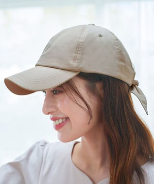 Tiaclasse 【安田美沙子さん/小倉優子さん着用】ジャガードリボンキャップ/リボンキャップ グレージュ