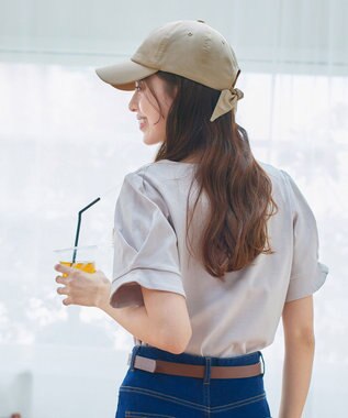 Tiaclasse 【安田美沙子さん/小倉優子さん着用】ジャガードリボンキャップ/リボンキャップ グレージュ