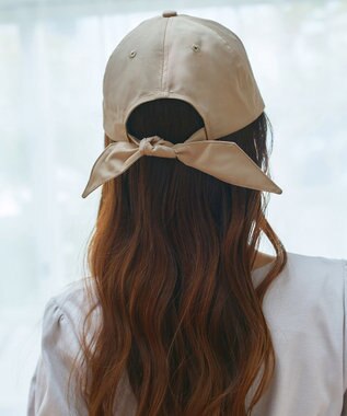 Tiaclasse 【安田美沙子さん/小倉優子さん着用】ジャガードリボンキャップ/リボンキャップ グレージュ
