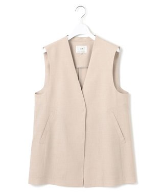 23区 【洗える】トリアセスラブストレッチ ジレ ベージュ系