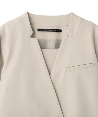 YECCA VECCA 【2点SET】ショートジャケットセットキャミワンピース Light Beige