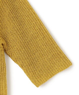 ICB 【WEB限定カラーあり・洗える】 ペーパーブレンドシャインニット 5分袖プルオーバー イエロー系