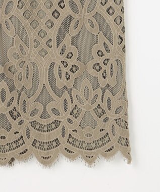 自由区 【SHIHOさん着用・こだわり素材】パネルレース スカート カーキ