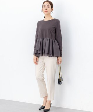 組曲 L ハンサムツイルテーパード パンツ アイボリー系