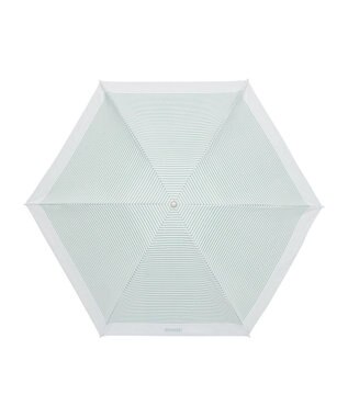 MOONBAT 【フワクール生地使用/軽量】MACKINTOSH PHILOSOPHY 遮光 晴雨兼用 折りたたみ日傘 ボーダー ミントグリーン