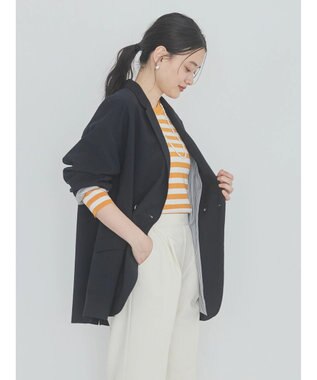 AMERICAN HOLIC Ｗボタンドロップショルダーテーラードジャケット1 Navy