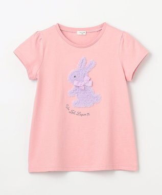 ANY KIDS ひんやりクール アップリケTシャツ ピンク（ウサギ）