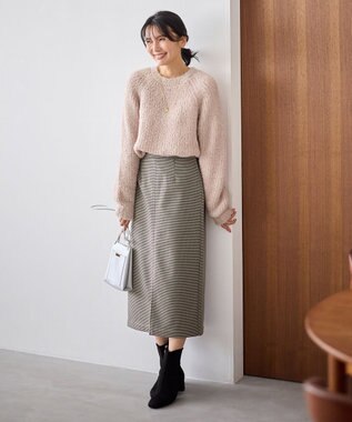 ANY カーリーファンシーニット ピンク